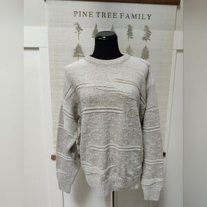 Vintage Arnold Palmer Textured Knit Sweater – Men’s Large – Beige/Taupe
